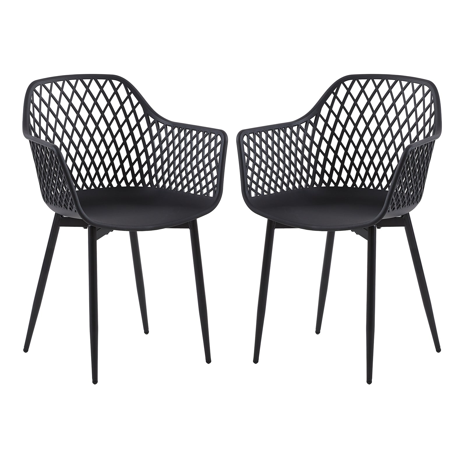 ROME Esszimmerst¨¹hle mit Metallbeine, Retro Design Hohler Stuhl -  Schwarz