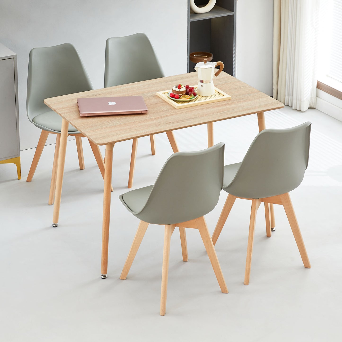 SAGE Rechteckiger MDF-Esstisch im skandinavischen Stil, 110 x 70 x 74 cm, Eichenfarbe