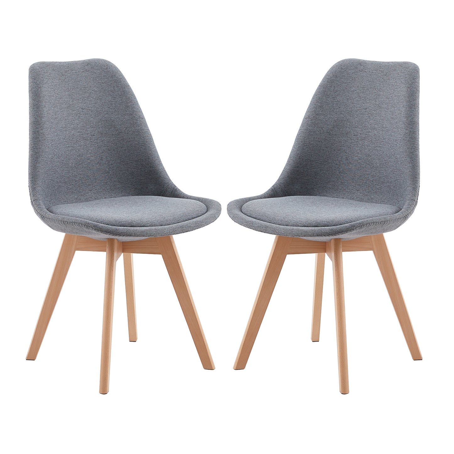 TULIP Stoff Esszimmerst¨¹hle mit Buche Bein - Grau/Gelb