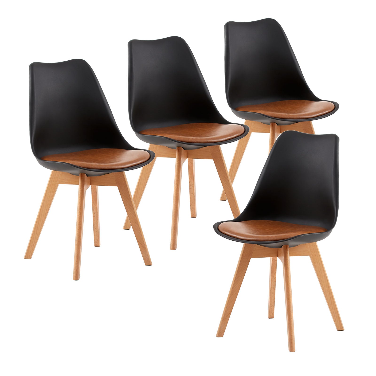 TULIP PP Esszimmerstühle mit – Gepolsterter Bein, Moderne S Buche Design