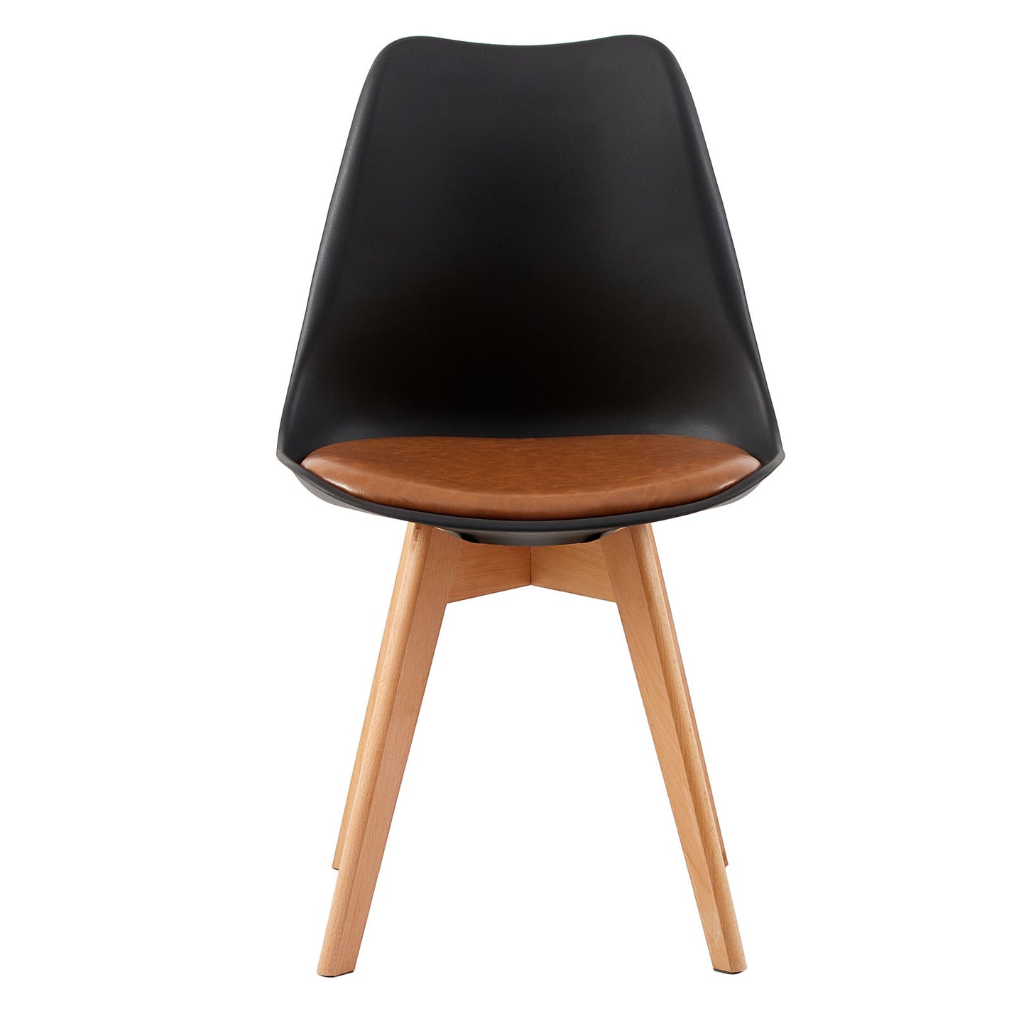 TULIP PP Esszimmerst¨¹hle mit Buche Bein, Moderne Design Gepolsterter Stuhl - Schwarz Braun