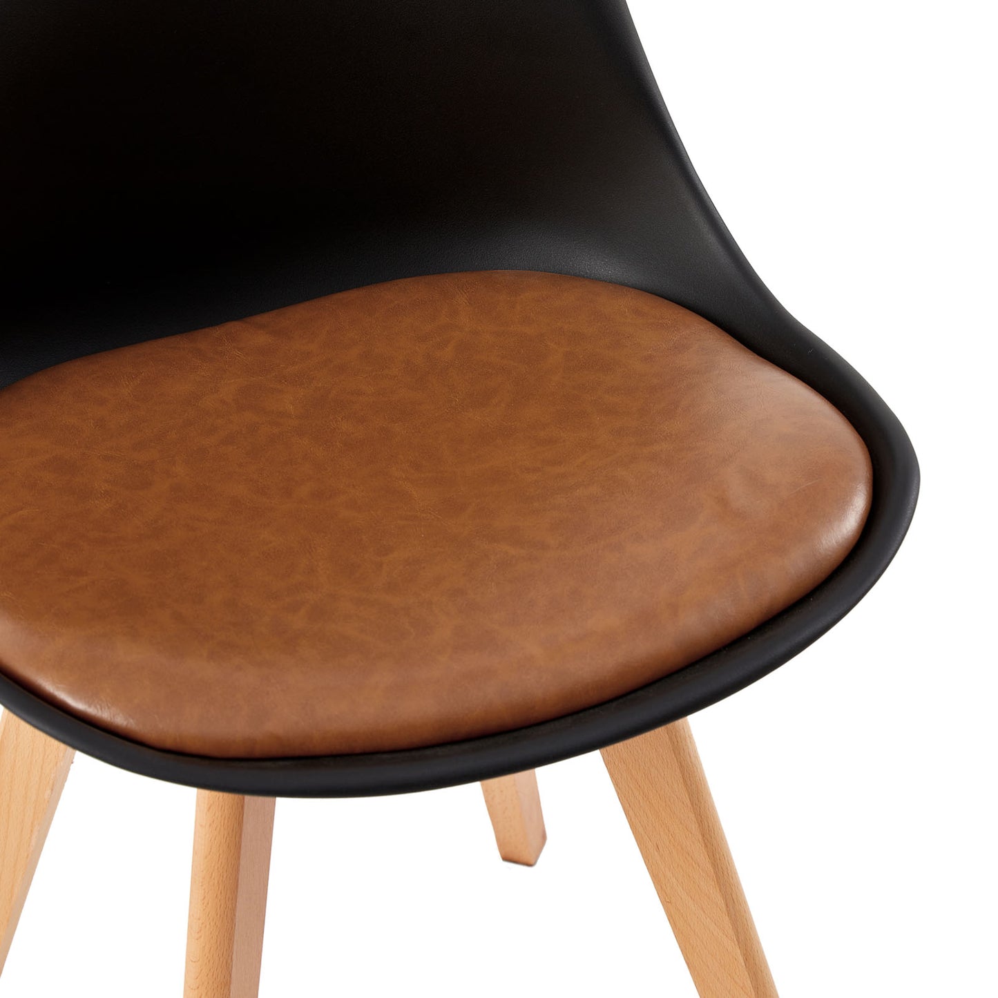 TULIP PP Esszimmerst¨¹hle mit Buche Bein, Moderne Design Gepolsterter Stuhl - Schwarz Braun