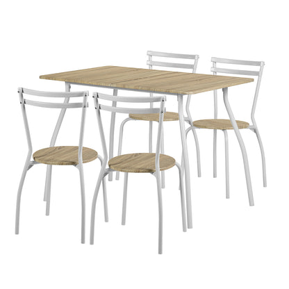 REEDER Modulares Tisch- und 4 Stühle Set - Eiche/Schwarz