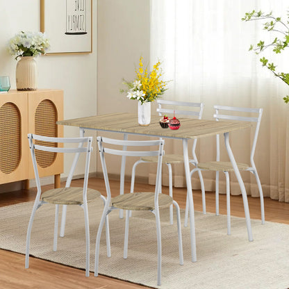 REEDER Modulares Tisch- und 4 Stühle Set - Eiche/Schwarz