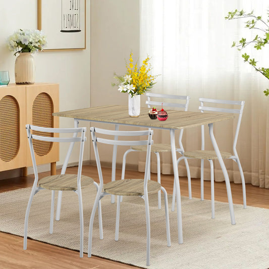REEDER Modulares Tisch- und 4 Stühle Set - Eiche/Schwarz