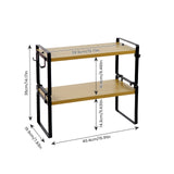 Stapelbares 40 cm Regal – Organizer-Set für Küche, Bad und Wohnzimmer (2/4 Stück), WEEKI – Feuer/Holz/Weiß