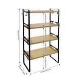 Stapelbares 40 cm Regal – Organizer-Set für Küche, Bad und Wohnzimmer (2/4 Stück), WEEKI – Feuer/Holz/Weiß
