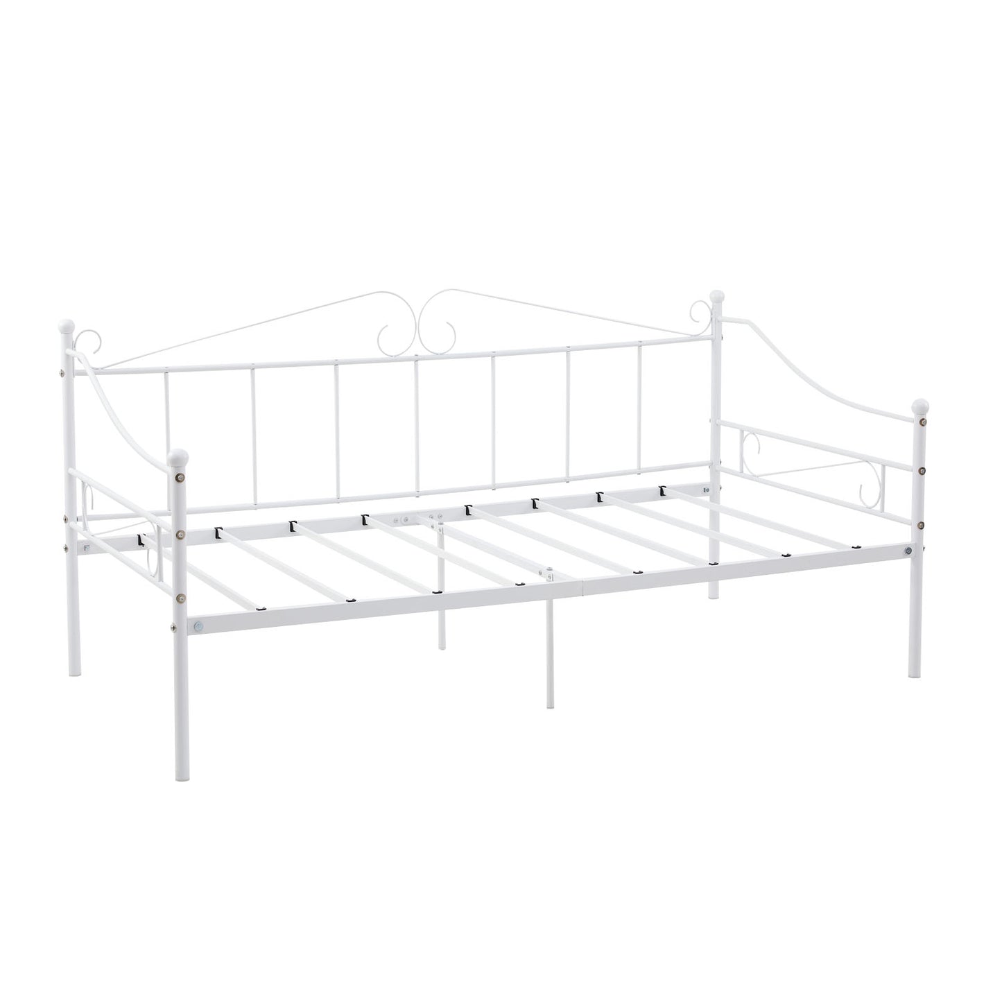 Metallbett, Ausziehbett, als Jugendbett oder Gästebett nutzbar, weiß - ALDER