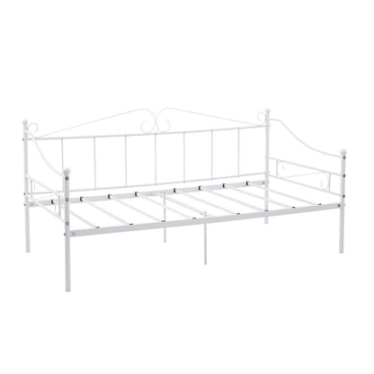 Metallbett, Ausziehbett, als Jugendbett oder Gästebett nutzbar, weiß - ALDER