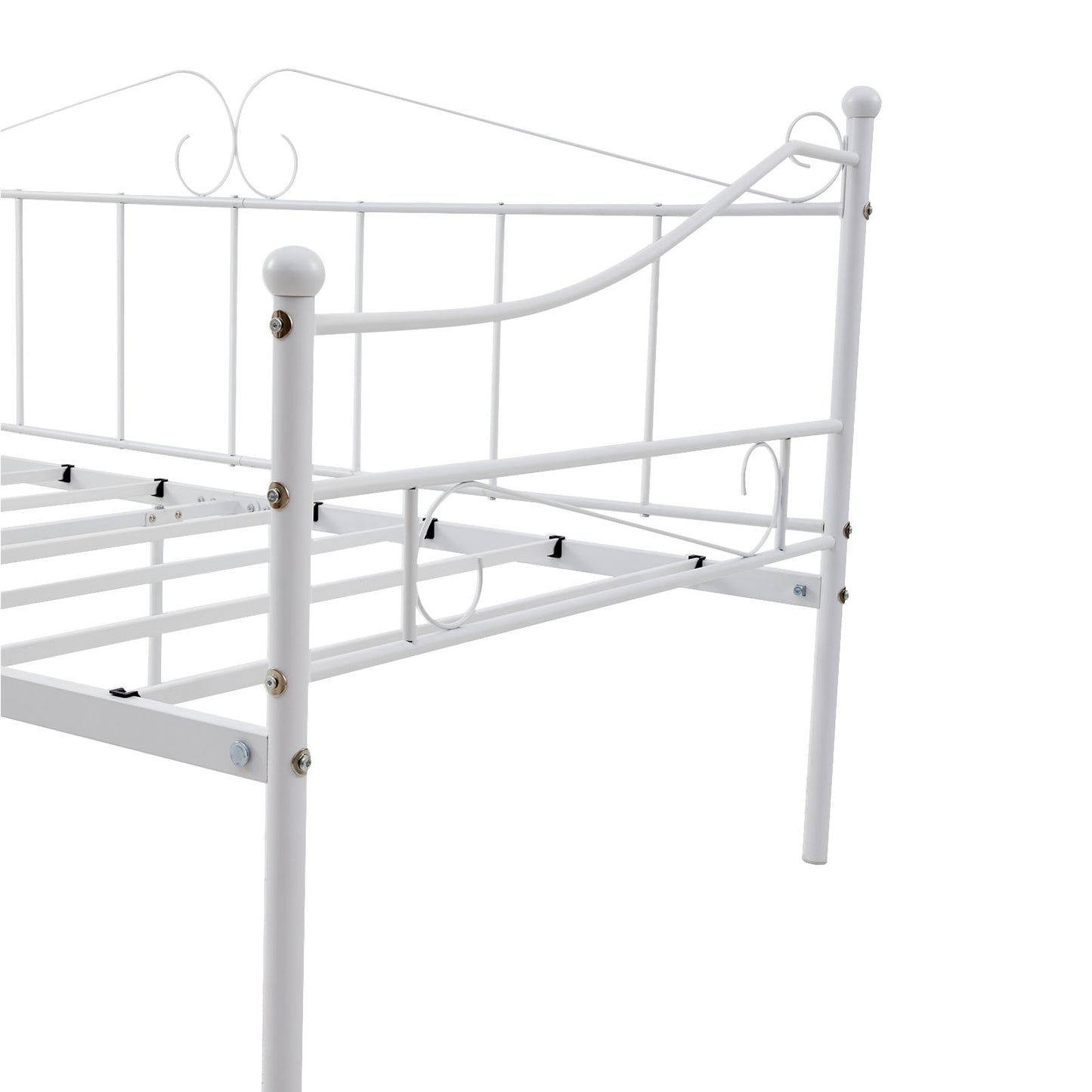 Metallbett, Ausziehbett, als Jugendbett oder Gästebett nutzbar, weiß - ALDER