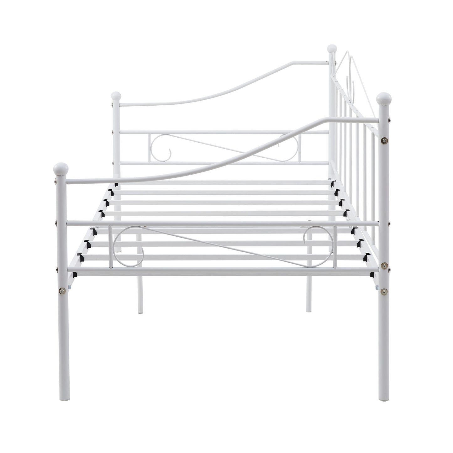 Metallbett, Ausziehbett, als Jugendbett oder Gästebett nutzbar, weiß - ALDER