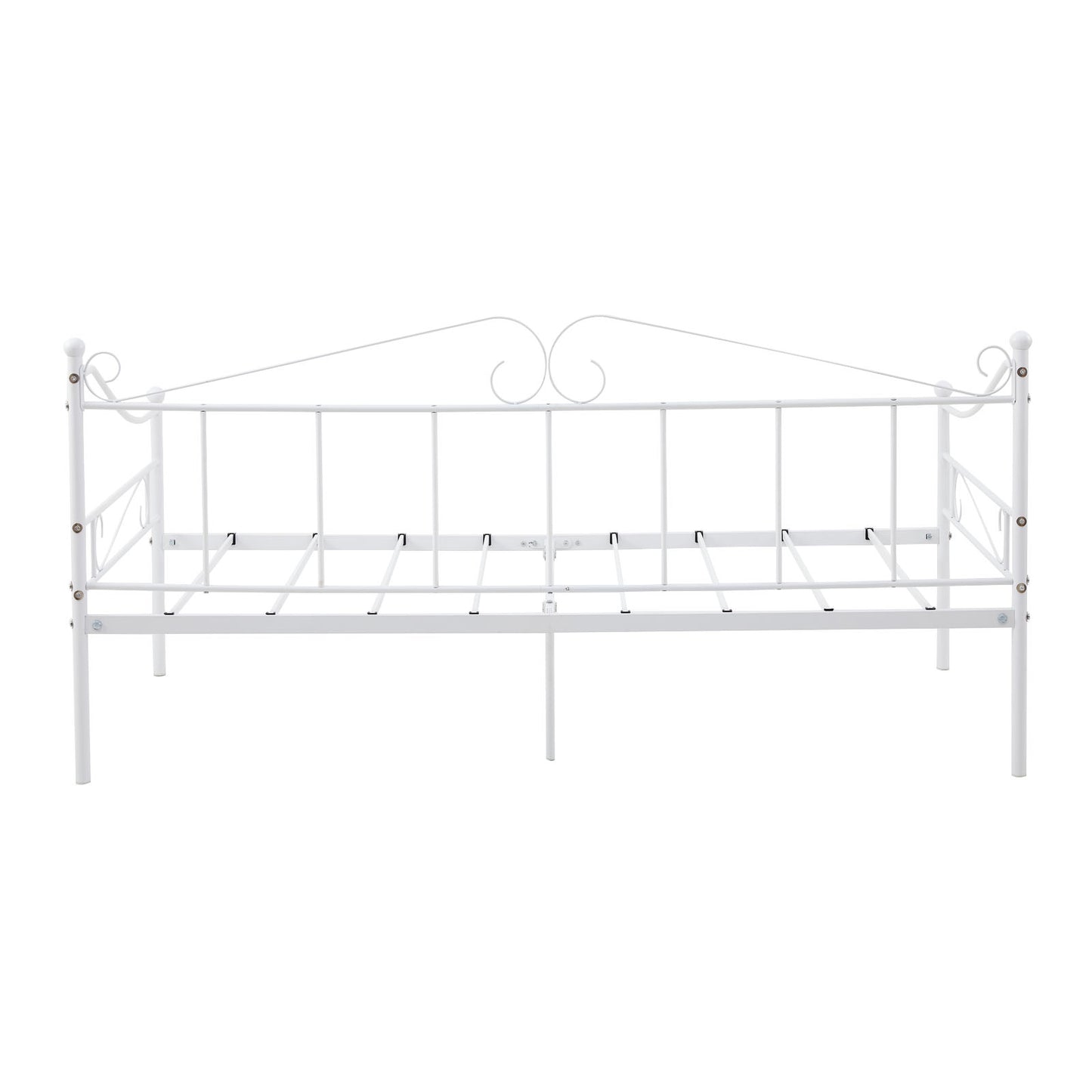 Metallbett, Ausziehbett, als Jugendbett oder Gästebett nutzbar, weiß - ALDER