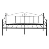 Metallbett Schlafsofa, als Jugendbett & Gästebett verwendbar, Schwarz-ALDER