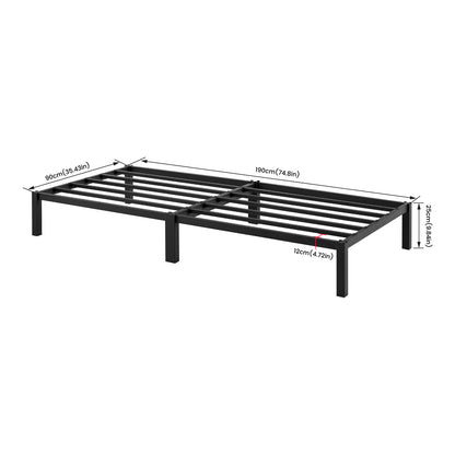 ALMA Einzelbettgestell aus Metall, 2er-Set, Schwarz