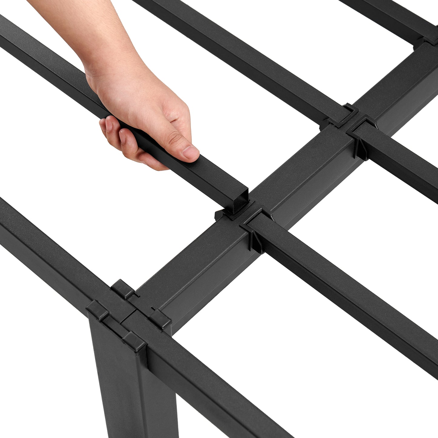 ALMA Einzelbettgestell aus Metall, 2er-Set, Schwarz