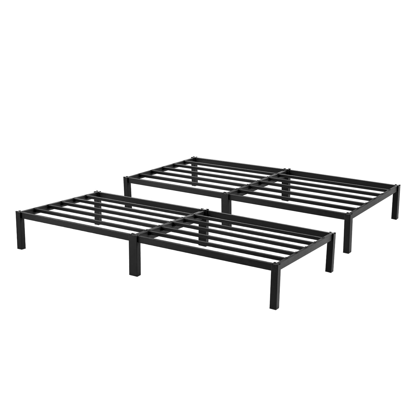 ALMA Einzelbettgestell aus Metall, 2er-Set, Schwarz