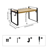 ALVA Stapelbares Küchenregal, platzsparender, erweiterbarer Teller-Organizer, 1/2/4-teiliges Set – Gebrannte Maserung/Holz/Weiß