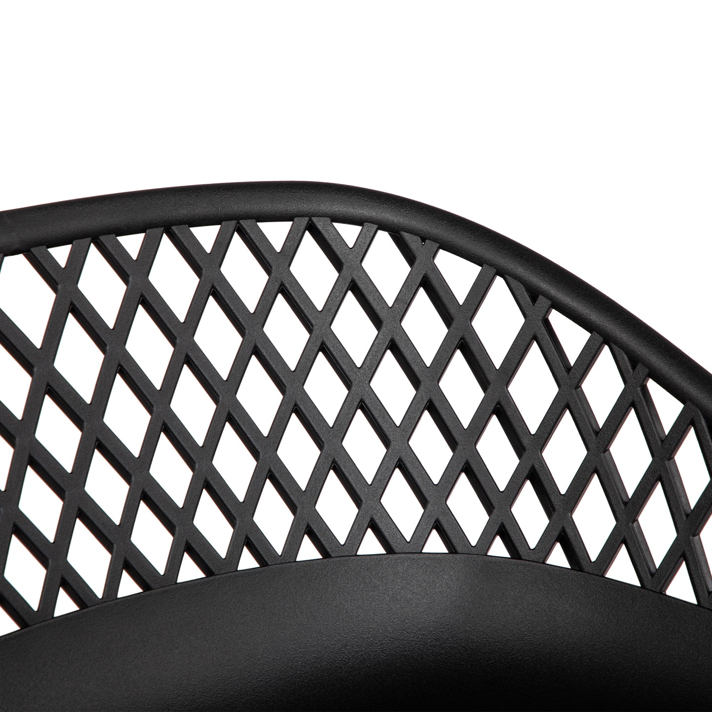 Moderne Barhocker aus Schmiedeeisen, 87 cm hoch, mit durchbrochenen Rückenlehnen, 4er-Set - Schwarz/Weiß