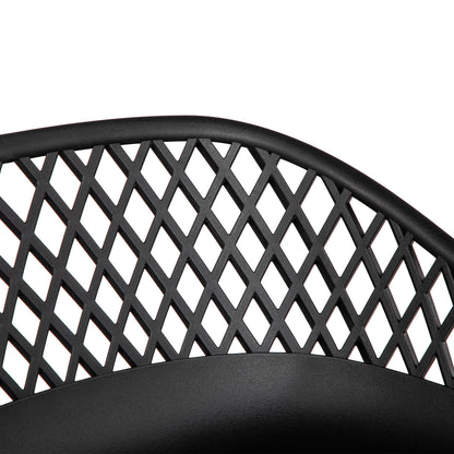 Moderne Barhocker aus Schmiedeeisen, 87 cm hoch, mit durchbrochenen Rückenlehnen, 4er-Set - Schwarz/Weiß