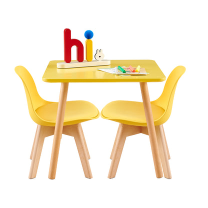 AUBURN Kindertische und -stühle sind für Kinder im Alter von 3–5 Jahren geeignet - Gelb/Eisgrün/Hellblau