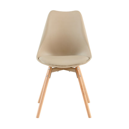 OATS 4er-Set Esszimmerstühle, gepolstert, Khaki/Helles Khaki
