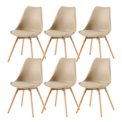 OATS 4er-Set Esszimmerstühle, gepolstert, Khaki/Helles Khaki