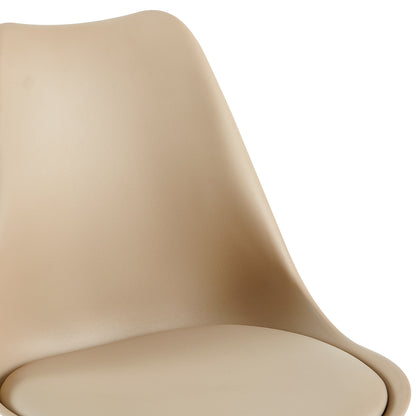 OATS 4er-Set Esszimmerstühle, gepolstert, Khaki/Helles Khaki