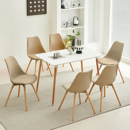 OATS 4er-Set Esszimmerstühle, gepolstert, Khaki/Helles Khaki
