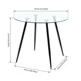 Runde Esstische aus Glas, 80 cm, mit Eisenbeinen – CHICO