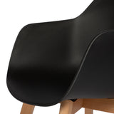 Esszimmerstuhl Sessel  mit Eichenbein - Schwarz/Weiß/Grau-CLOVER PP