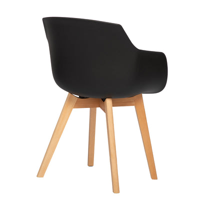Esszimmerstuhl Sessel  mit Eichenbein - Schwarz/Weiß/Grau-CLOVER PP