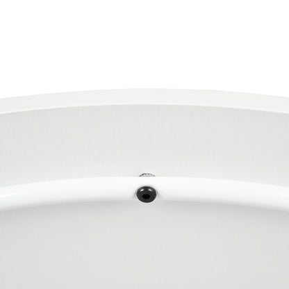 DOYLE Moderner runder Couchtisch mit Aufbewahrungskorb – Weiß