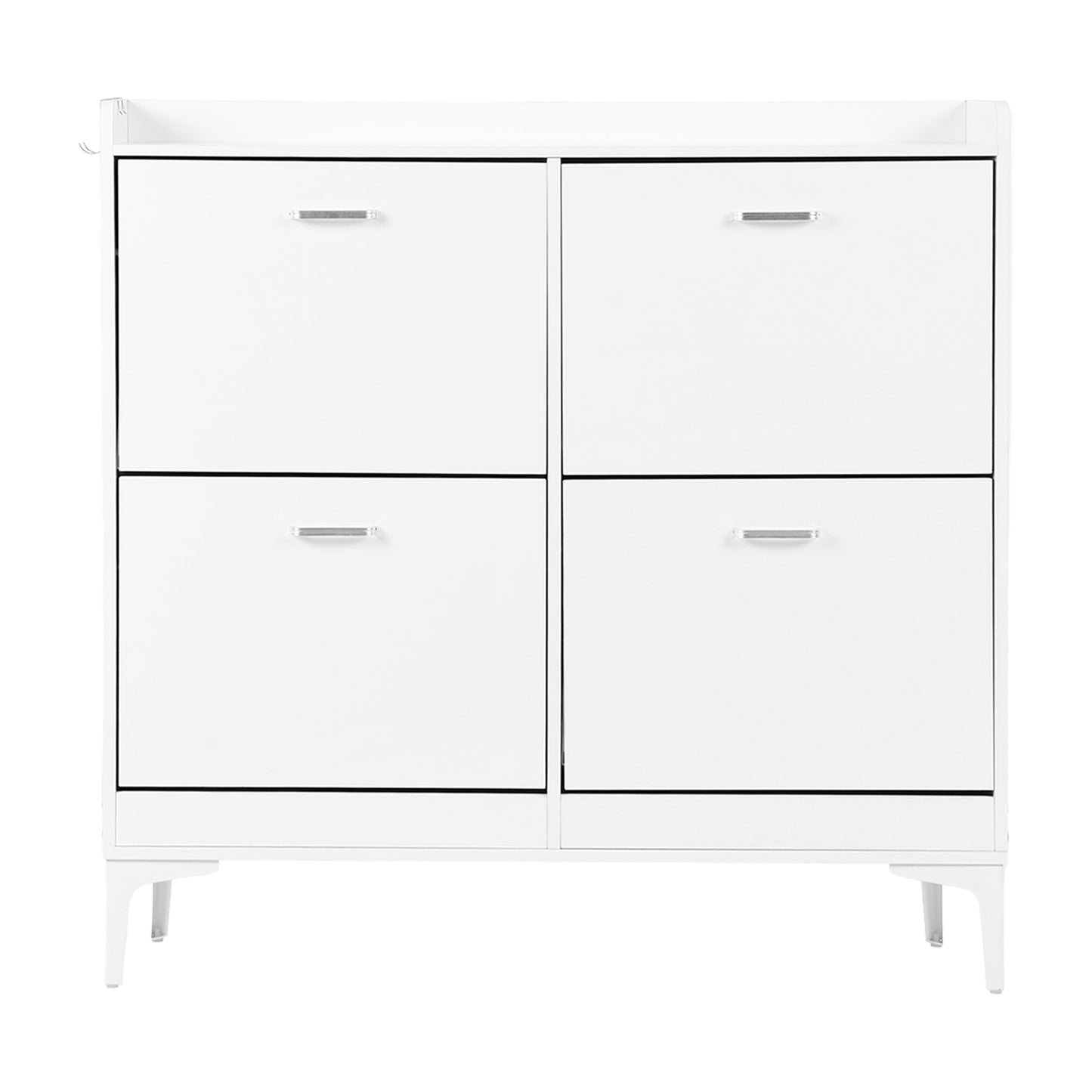 DURHAM Schuhschrank mit 4 Fächern, Schuhregal, 105 x 23 x 103 cm – MDF, Weiß
