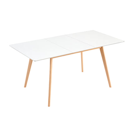 DUVALL Ausziehbarer Esstisch rechteckig weiß 120-160 cm