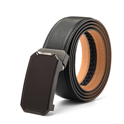 Derry Klassischer G¨¹rtel aus Rindsleder mit automatischer Schnalle, Gun Black,