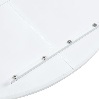 Runder Tisch, 120 cm Durchmesser, mit Eisenbeinen (4-teilig) – Weiß