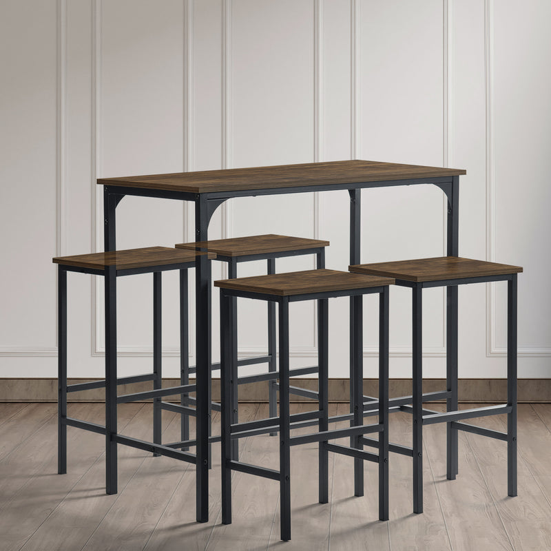 Retro-Bar-Set – dunkle Holzmaserung – FAIRMAN ST