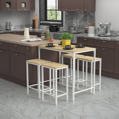 FAIRMAN 4-Person Retro Bar Set - White OAK Grain