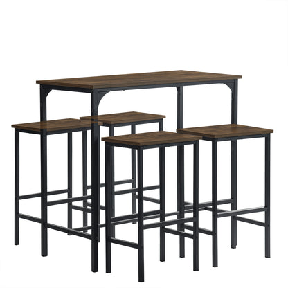 FAIRMAN Bartisch und 4 Stühle – Grau