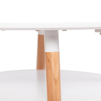 Runde 2-Schicht Couchtisch Weiß - FULLER
