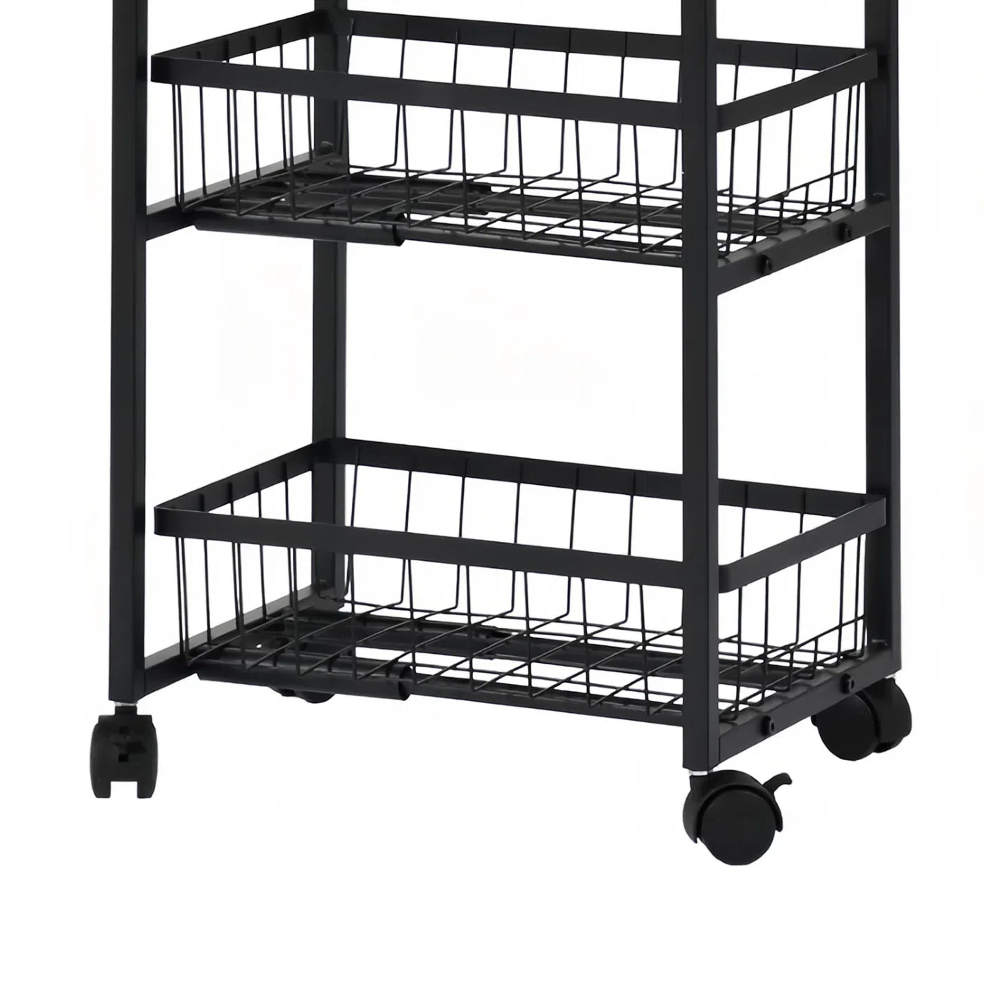 Fünfstöckiges Snackregal für Servierwagen mit Push-Pull-Körben, Schwarz/Weiß – GANDY