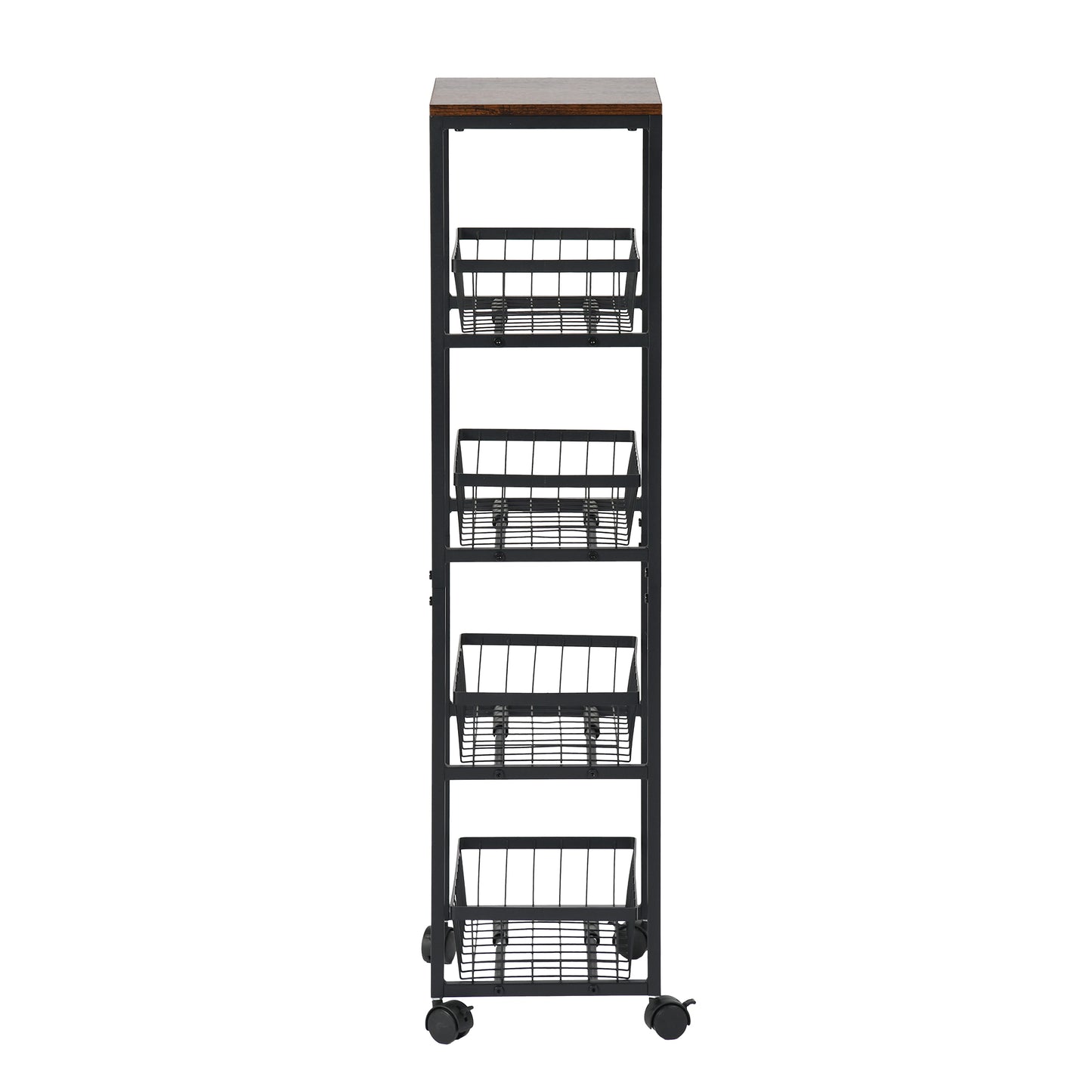 Fünfstöckiges Snackregal für Servierwagen mit Push-Pull-Körben, Schwarz/Weiß – GANDY