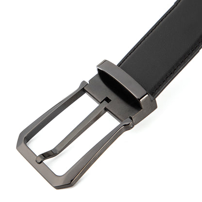 Galway Klassischer G¨¹rtel mit Dornschlie?e aus Oberschichtleder, Gun Black