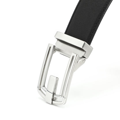 Geel Klassischer G¨¹rtel mit Dornschlie?e aus erstklassigem Rindsleder ¨C Stahlschwarz