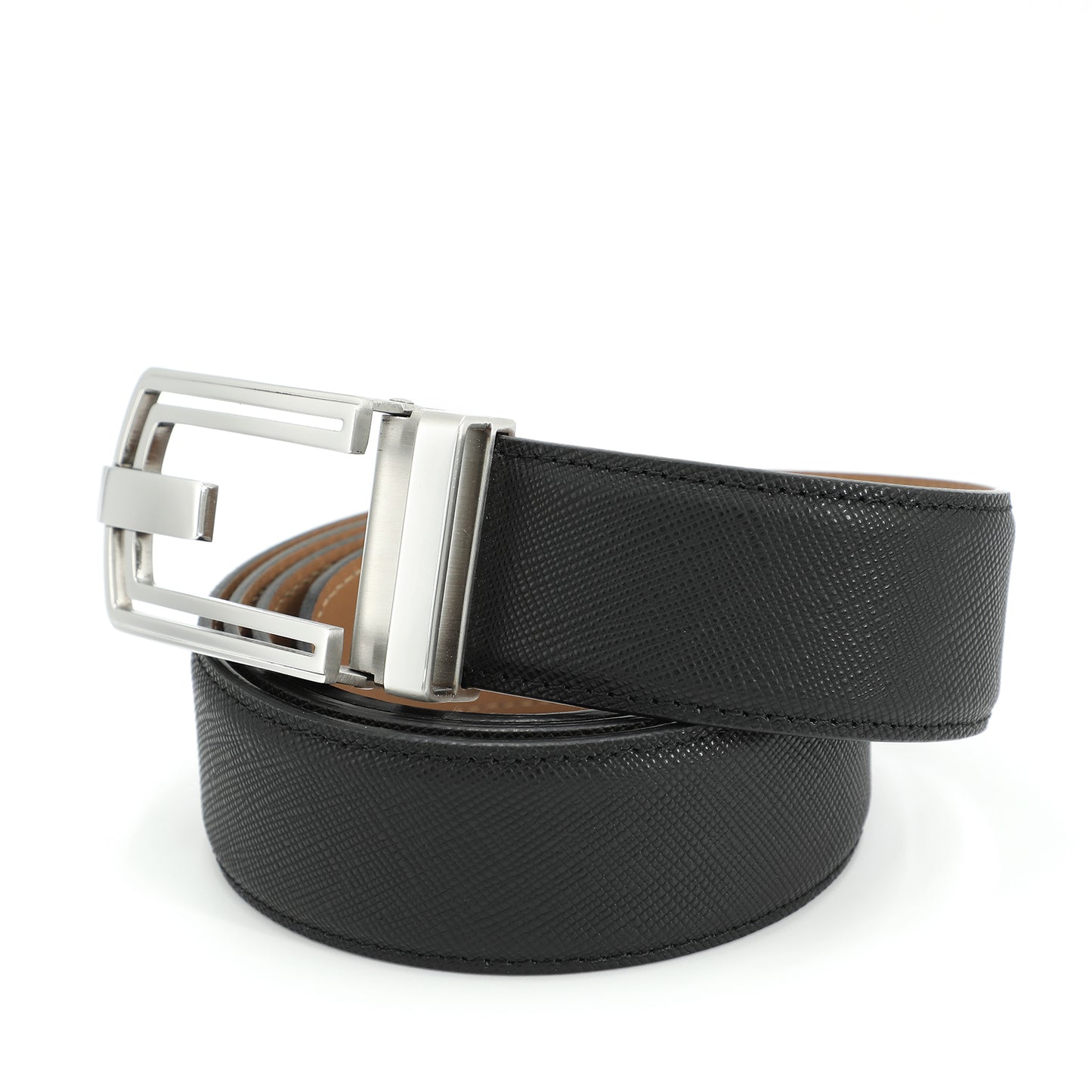 Geel Klassischer G¨¹rtel mit Dornschlie?e aus erstklassigem Rindsleder ¨C Stahlschwarz