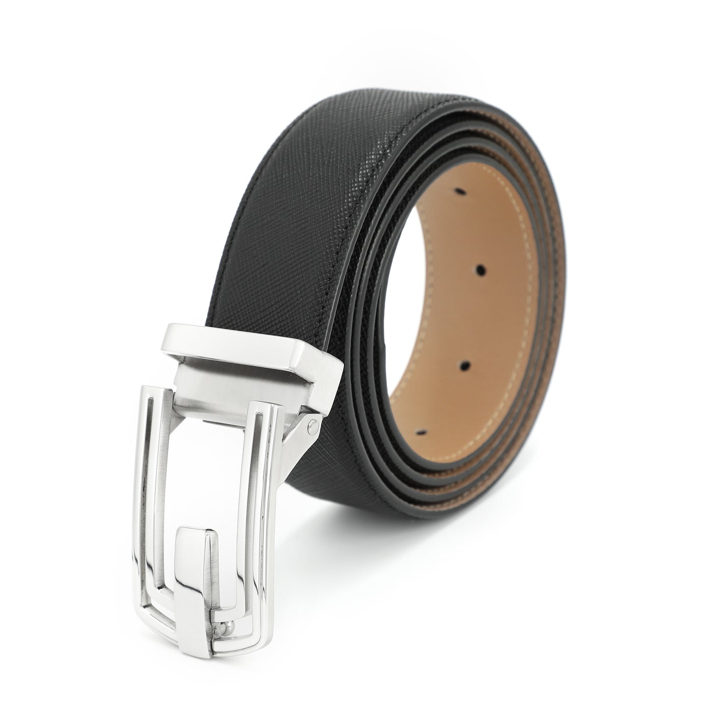 Geel Klassischer G¨¹rtel mit Dornschlie?e aus erstklassigem Rindsleder ¨C Stahlschwarz