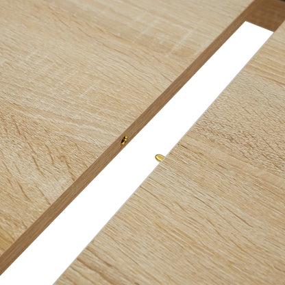 Ausziehbarer rechteckiger Esstisch, 160–200 cm lang – Holz und Weiß