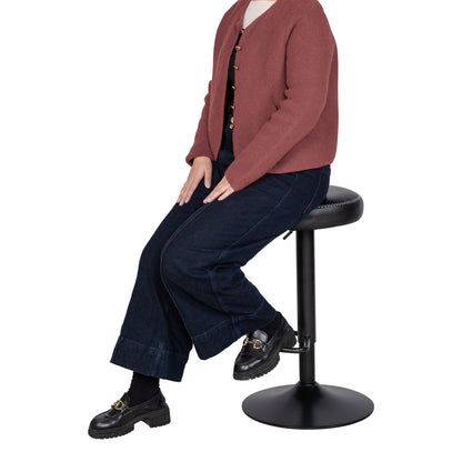 HAZLET Moderne, höhenverstellbare Barhocker mit Fußstützen, 2er-Set – Schwarz