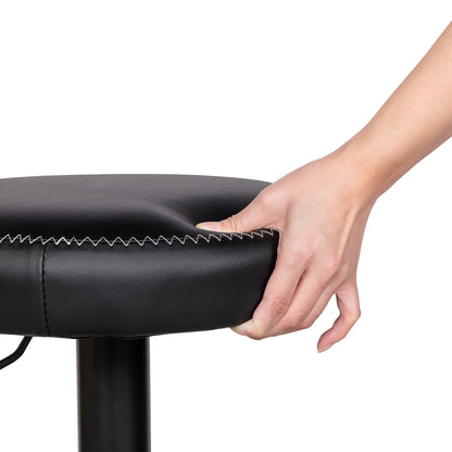 HAZLET Moderne, höhenverstellbare Barhocker mit Fußstützen, 2er-Set – Schwarz