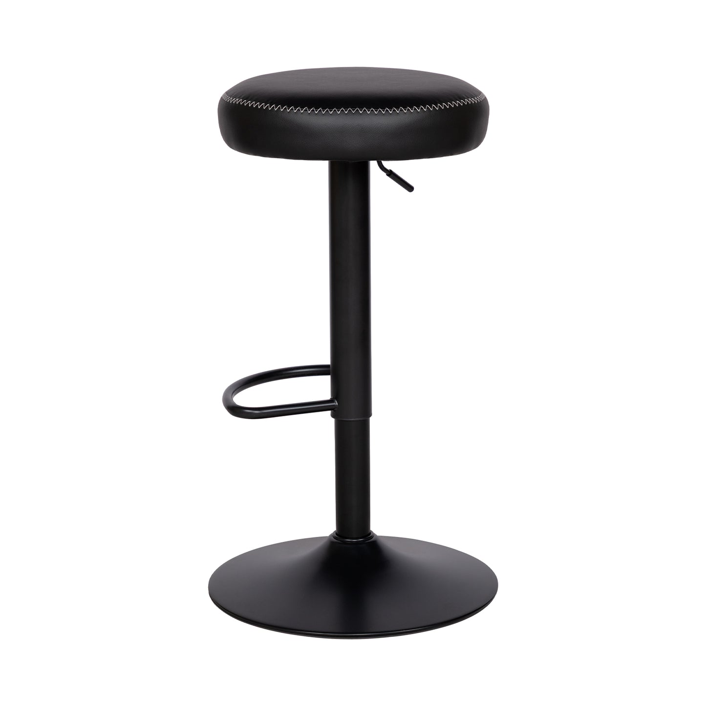 HAZLET Moderne, höhenverstellbare Barhocker mit Fußstützen, 2er-Set – Schwarz